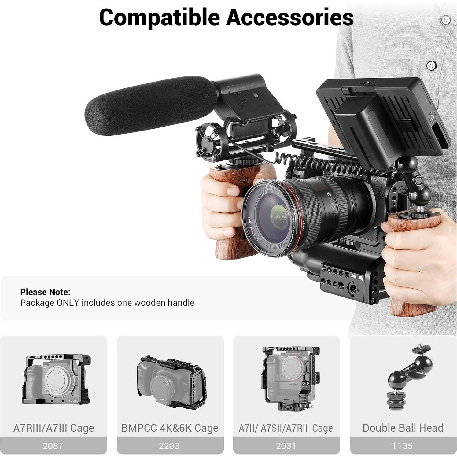 Mango Lateral de Madera SMALLRIG 2093 para Jaula DSLR