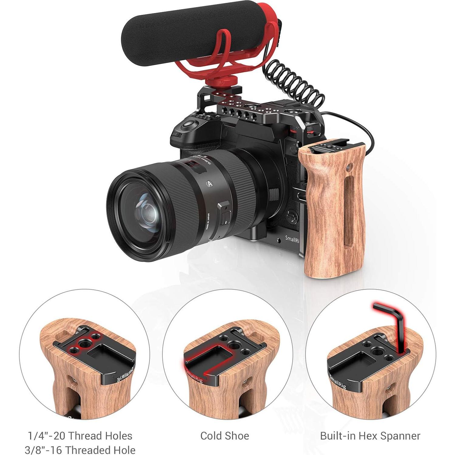 Mango Lateral de Madera SMALLRIG 2093 para Jaula DSLR