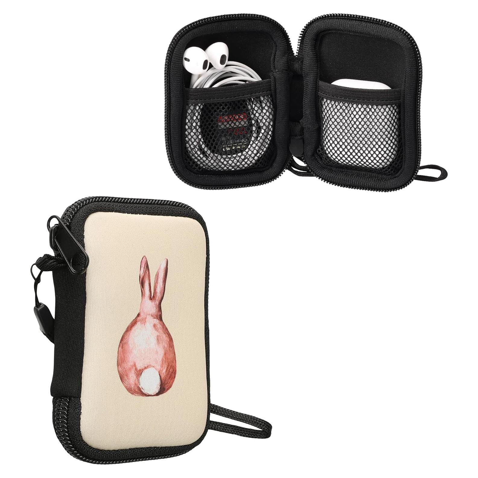 Funda de Neopreno kwmobile para Auriculares In-Ear - Cola de Conejo