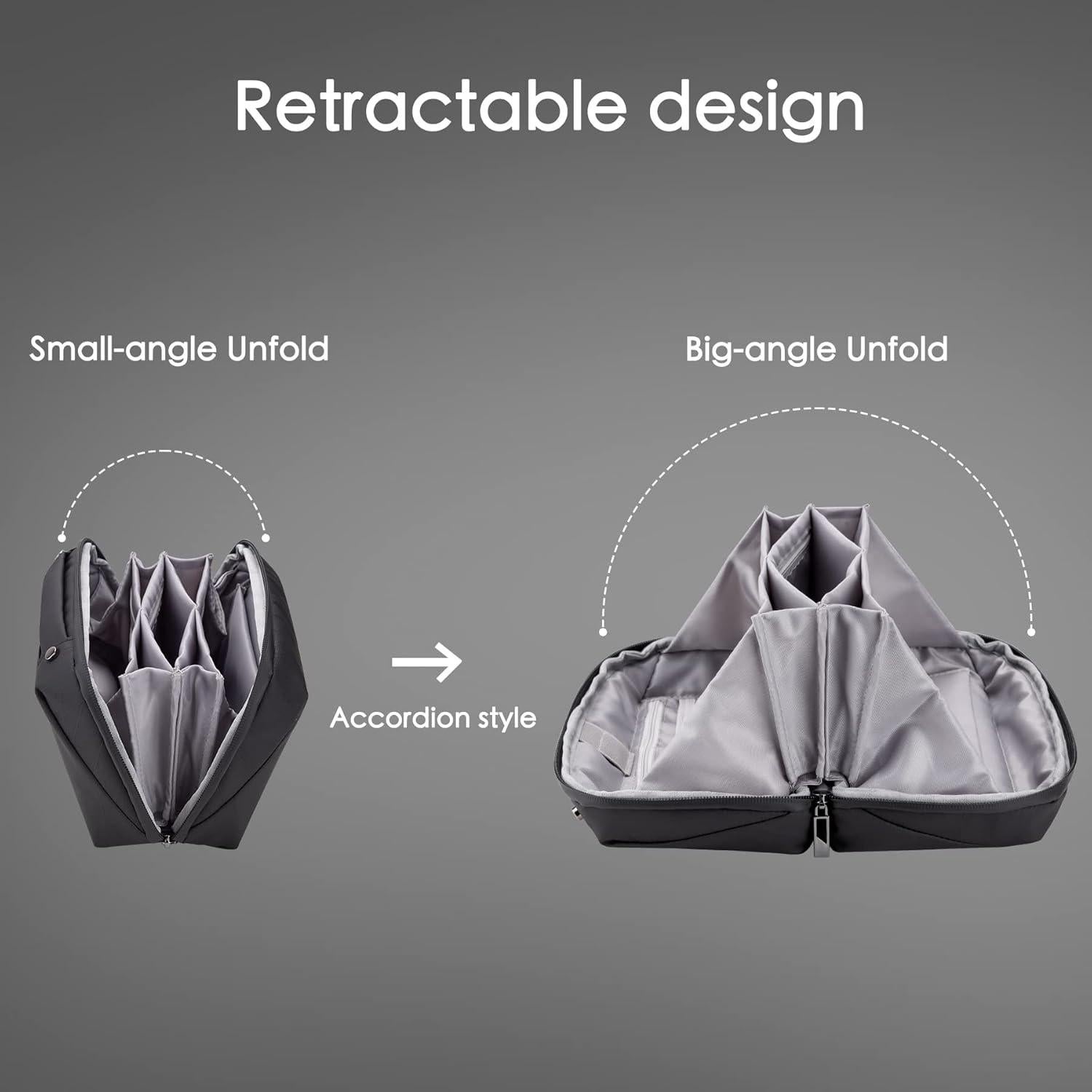 Organizador de Cables DDgro Bolsa de Viaje Negro 24.9x8.9x14.7cm