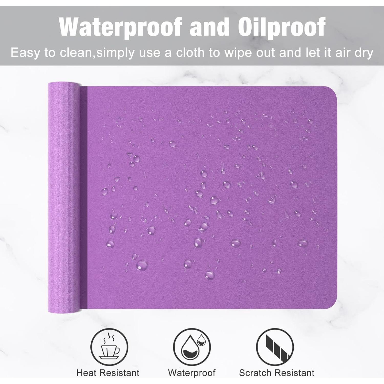 Alfombrilla de Escritorio Hsurbtra 60x35 cm Cuero PU Púrpura