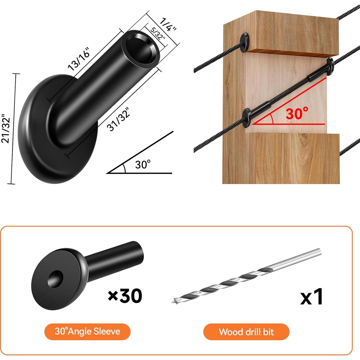 Mangas Protectoras de 30 Grados Steel DN Mate para Poste de Madera