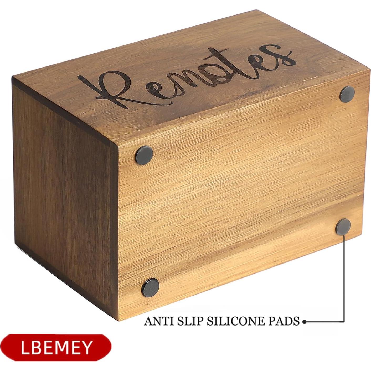 Soporte para Control Remoto de Madera Acacia LBEMEY 2 Compartimentos