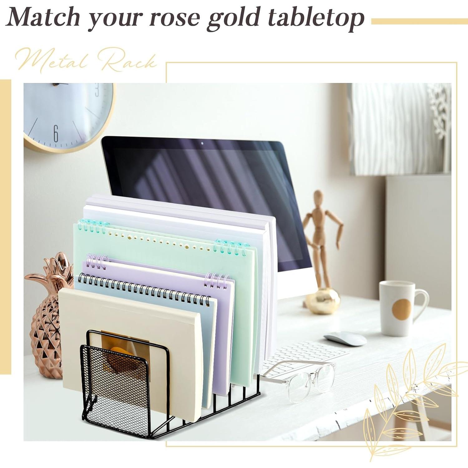 Organizador de Archivos de Metal Chivertion 2 Pcs 7 Ranuras Negro