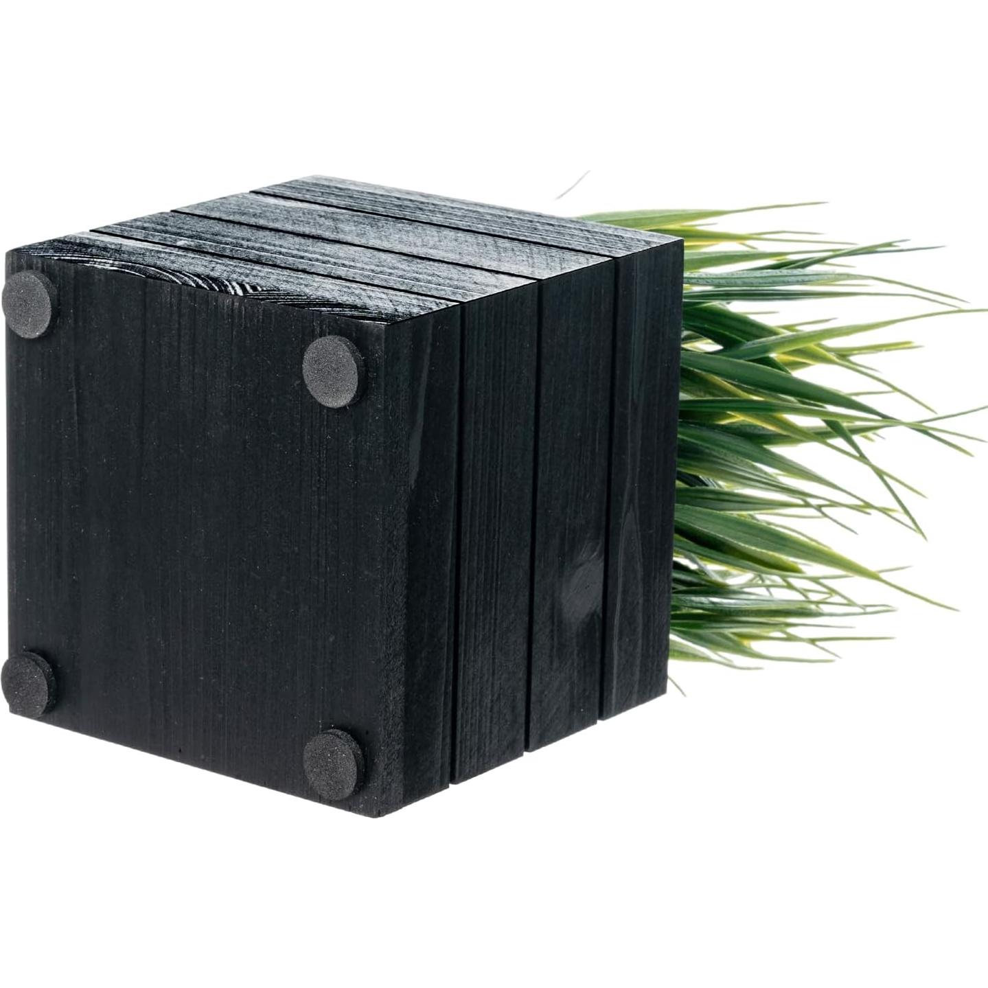 Juego de 3 Plantas de Césped Artificial MyGift en Cajas de Madera
