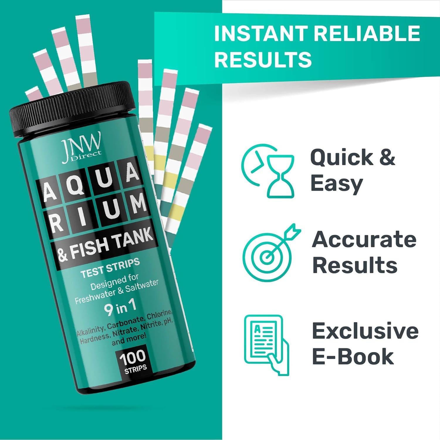Kit de Prueba de Agua para Acuarios JNW Direct - 100 Tiras 9-en-1