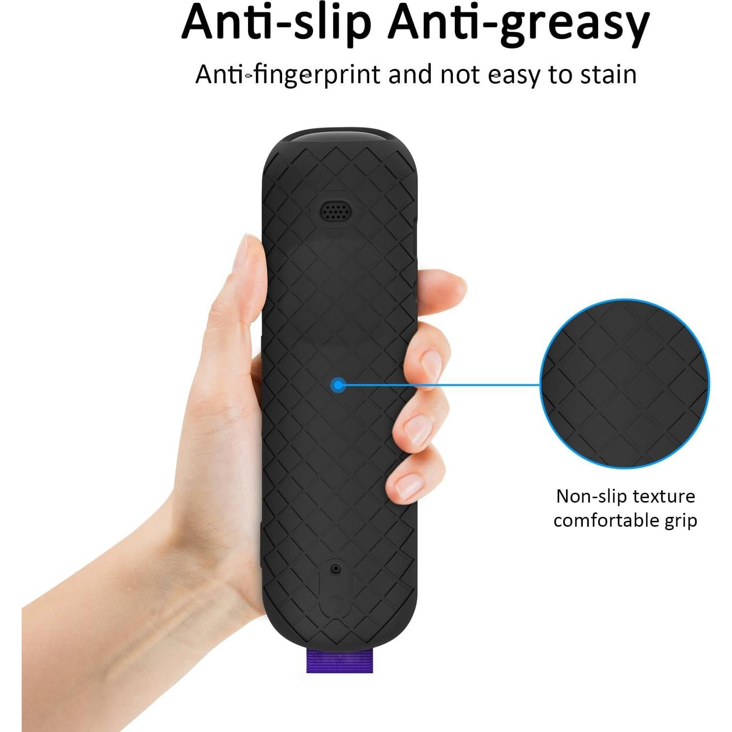 Funda de Control Remoto USTIYA para Roku TV Ultra 2022 - Silicona Negra
