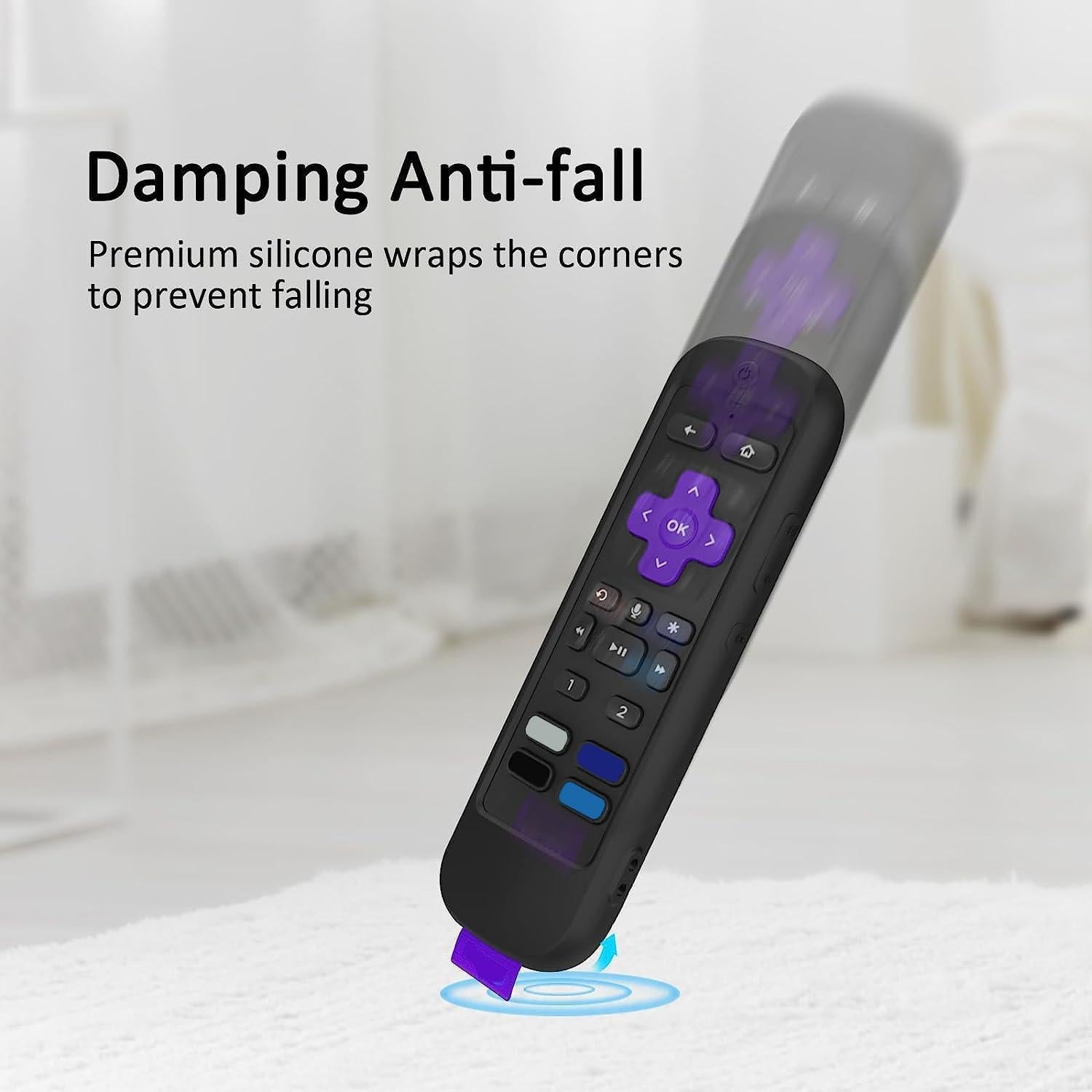 Funda de Control Remoto USTIYA para Roku TV Ultra 2022 - Silicona Negra