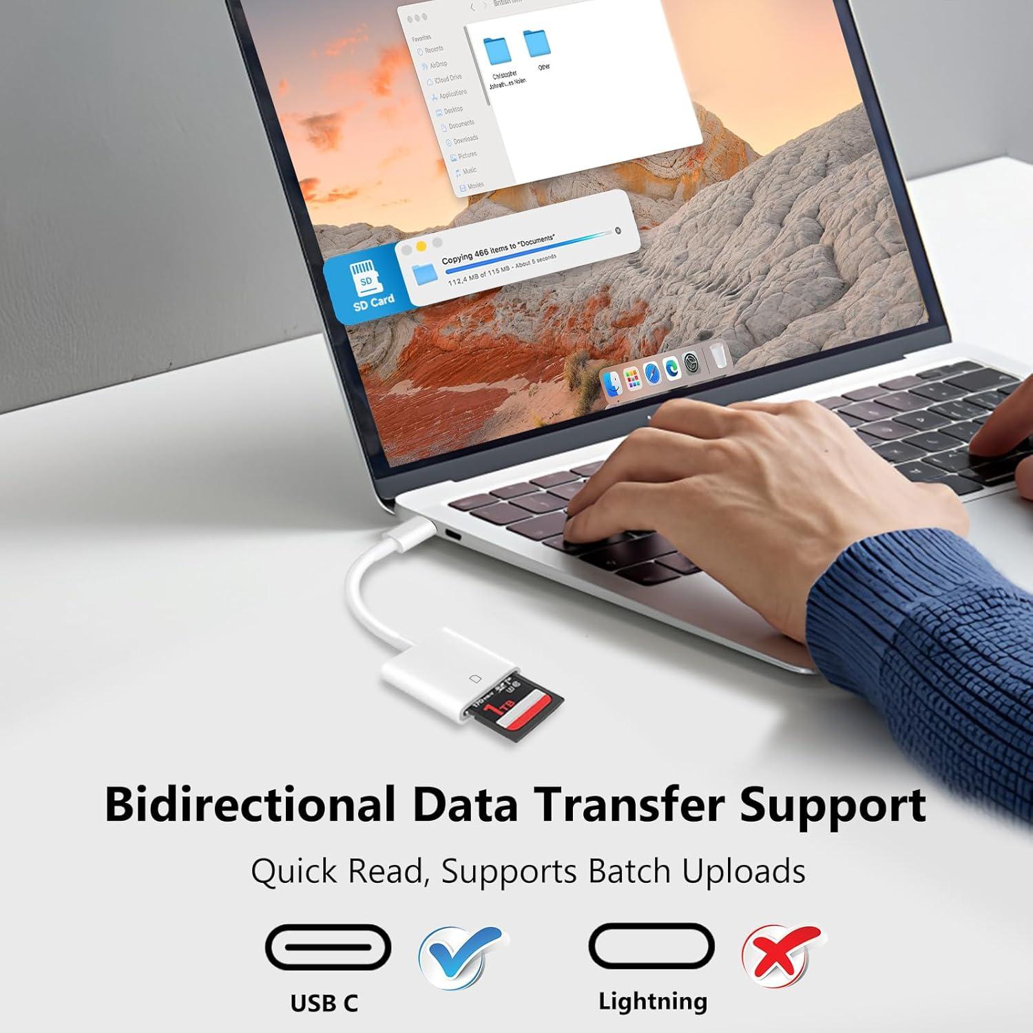 Lector de Tarjetas SD USB C Criello para iPhone 15/16 y iPad