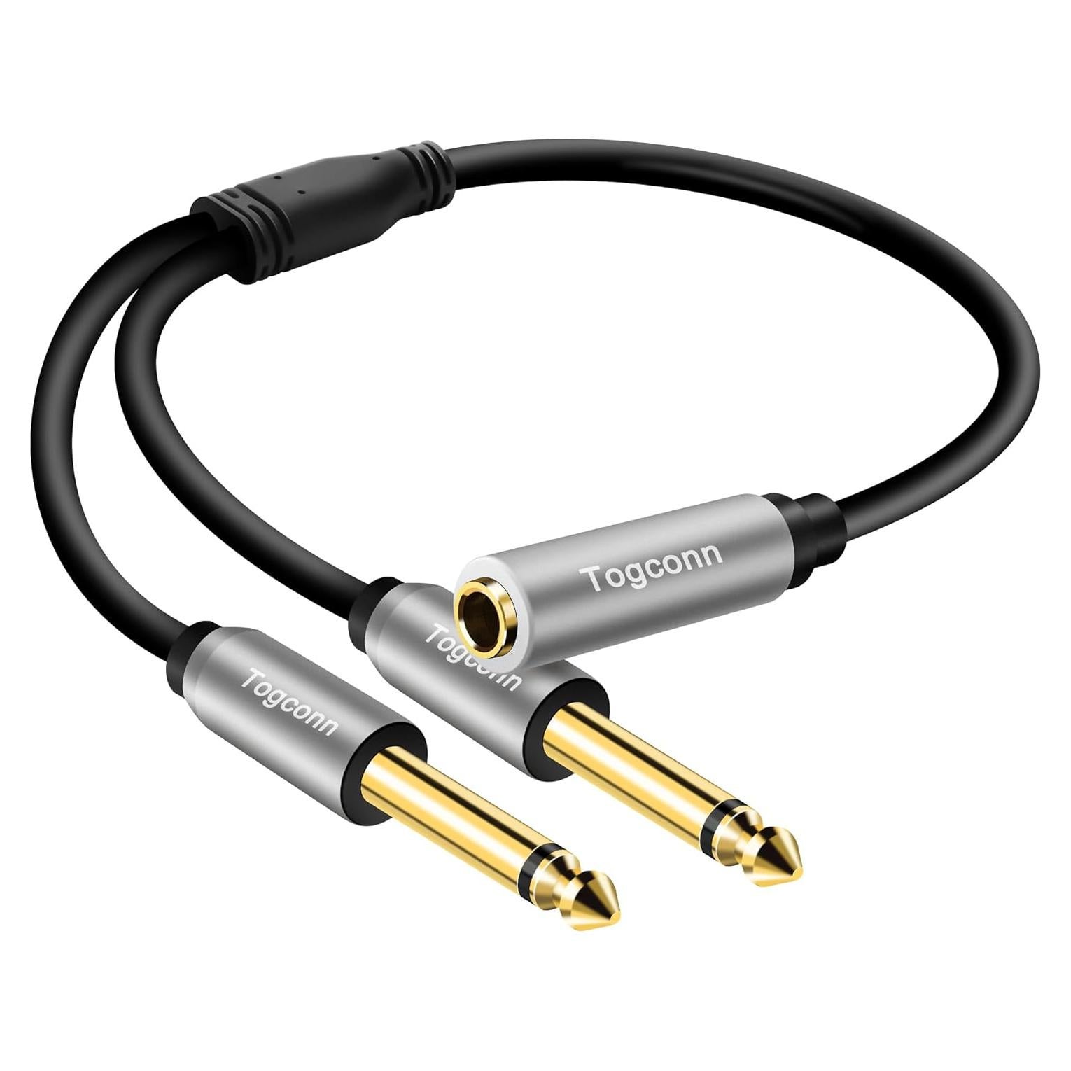 Adaptador Y Divisor Mono TS 6.35mm Togconn 1 Pie Audio