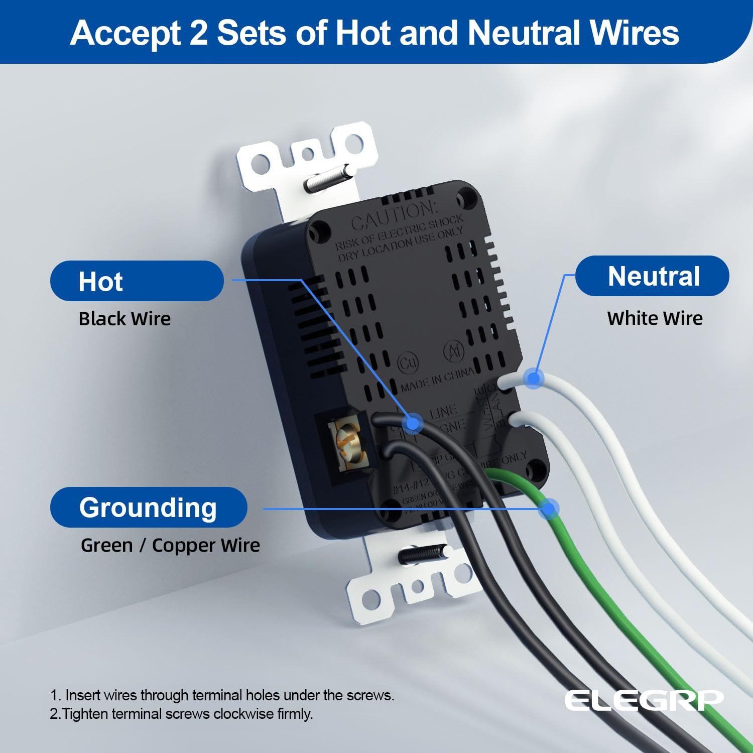 Toma de Pared USB C 3 Puertos ELEGRP 15A Negro Mate