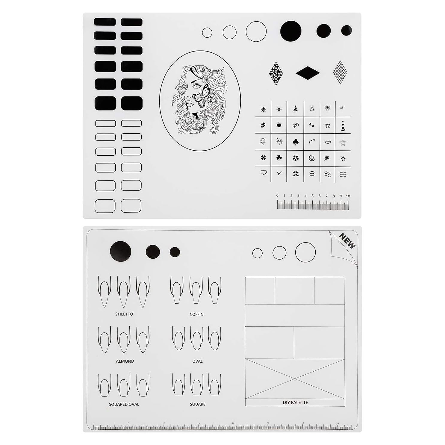 Alfombrillas de Entrenamiento de Uñas Segbeauty 2pcs Silicona 40.64cm