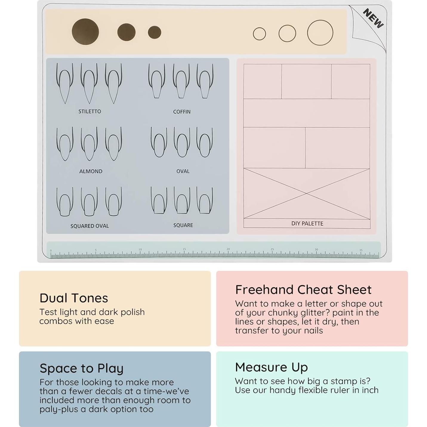 Alfombrillas de Entrenamiento de Uñas Segbeauty 2pcs Silicona 40.64cm