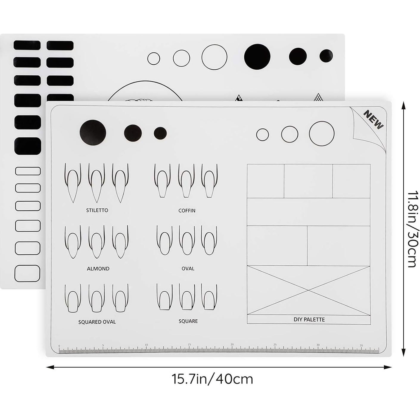 Alfombrillas de Entrenamiento de Uñas Segbeauty 2pcs Silicona 40.64cm