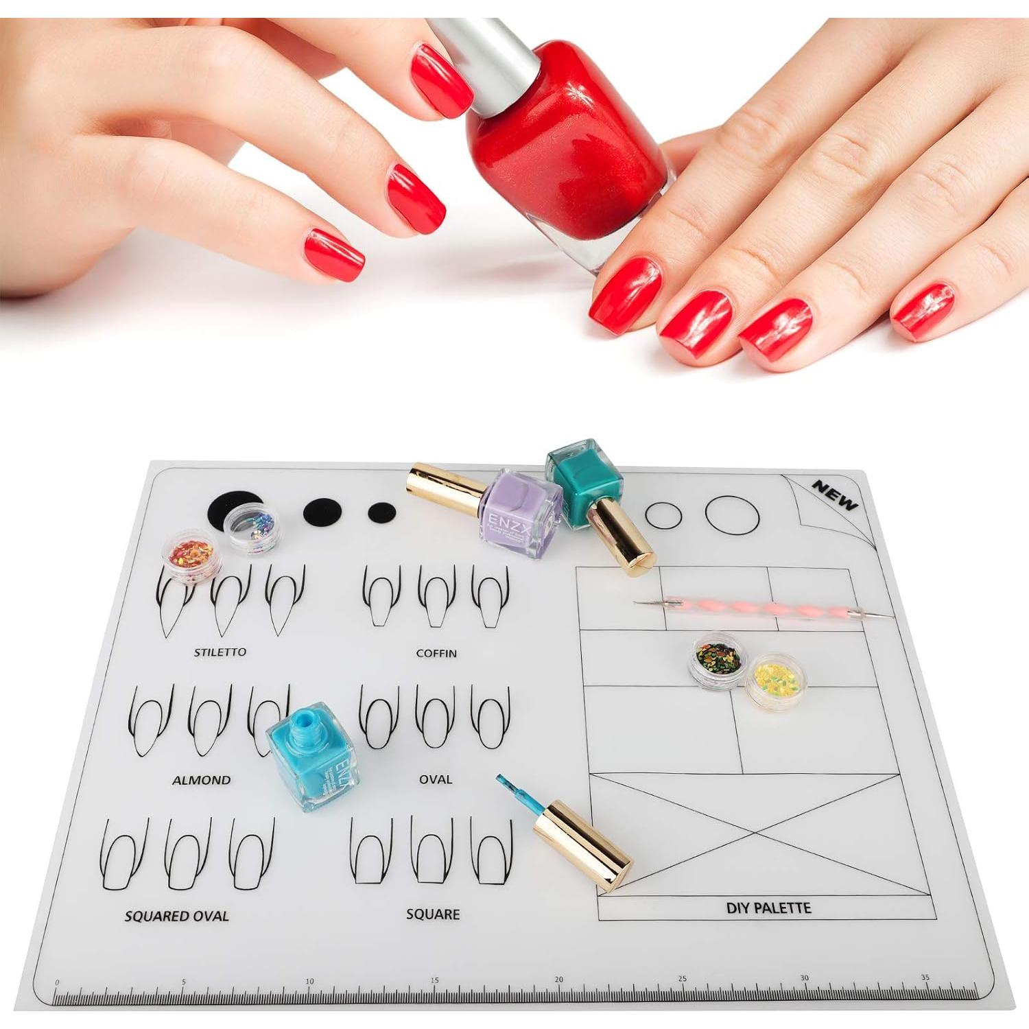 Alfombrillas de Entrenamiento de Uñas Segbeauty 2pcs Silicona 40.64cm