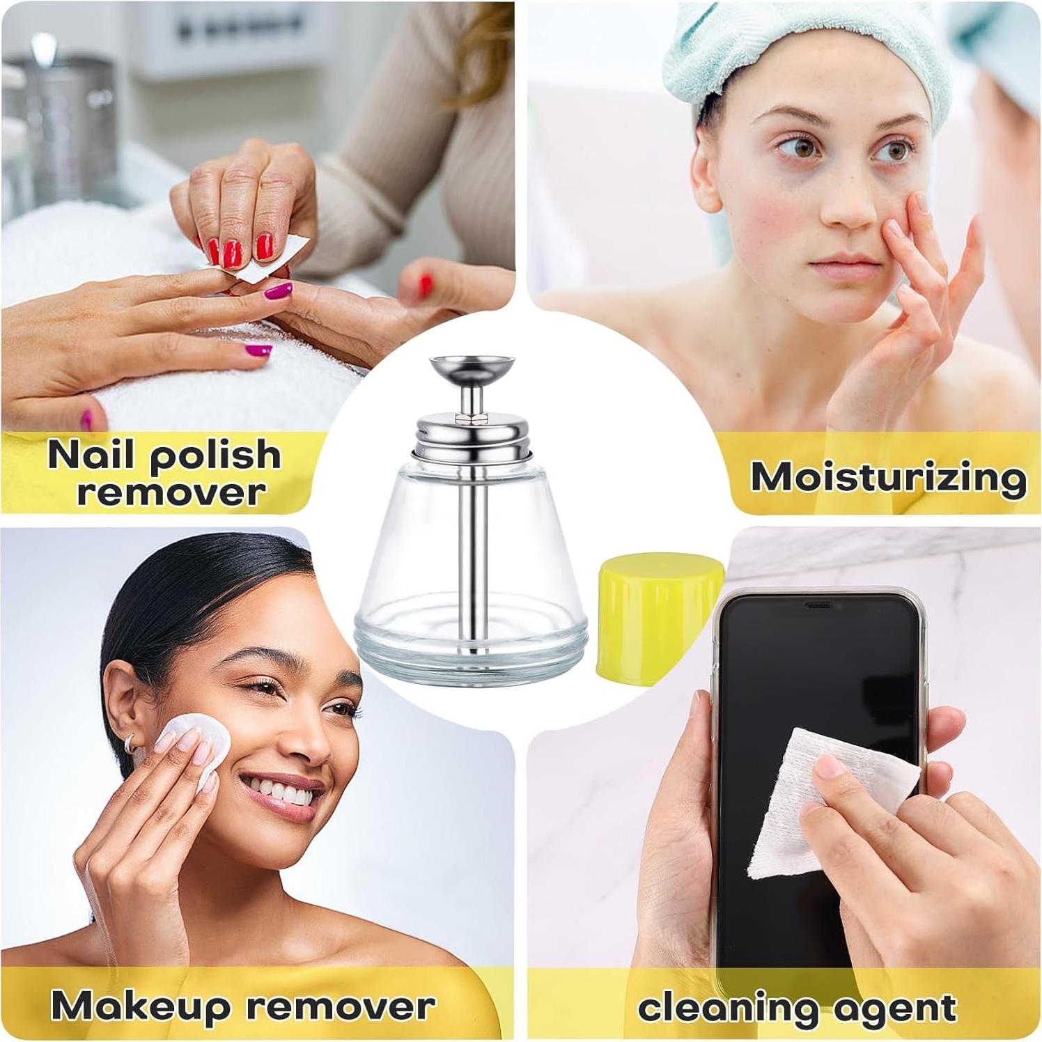 Dispensador de Acetona Noverlife 180ml Vidrio Transparente Cono