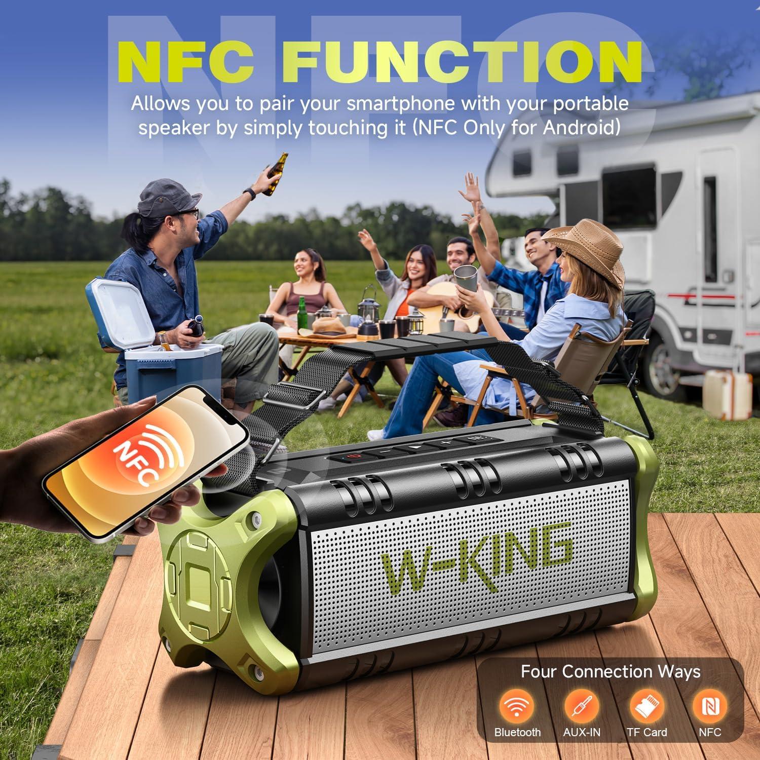 Altavoz Bluetooth W-KING D8 90W Impermeable IPX6 40H Batería