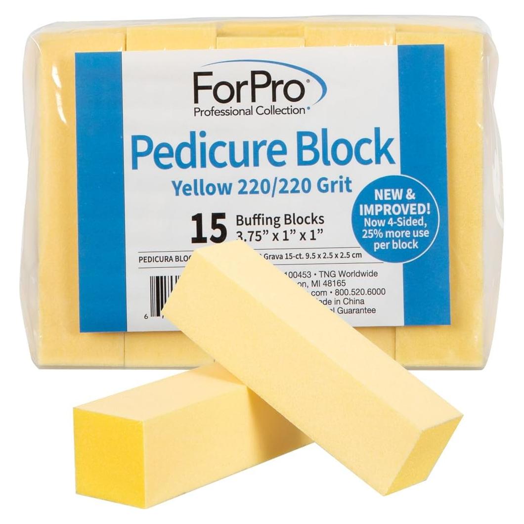 Bloque de Pedicura ForPro Amarillo 220/220 Grano 15 Cuentas