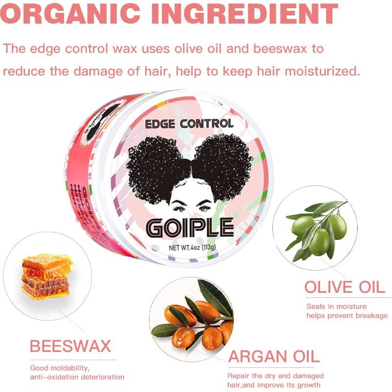 Cera de Control de Bordes Goiple 4oz Durazno Dulce Fijación Fuerte