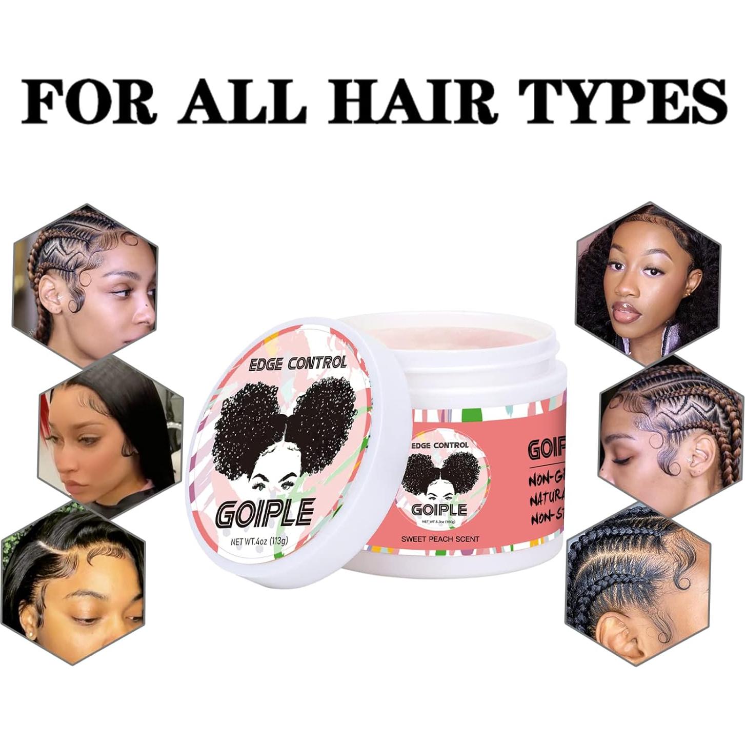 Cera de Control de Bordes Goiple 4oz Durazno Dulce Fijación Fuerte