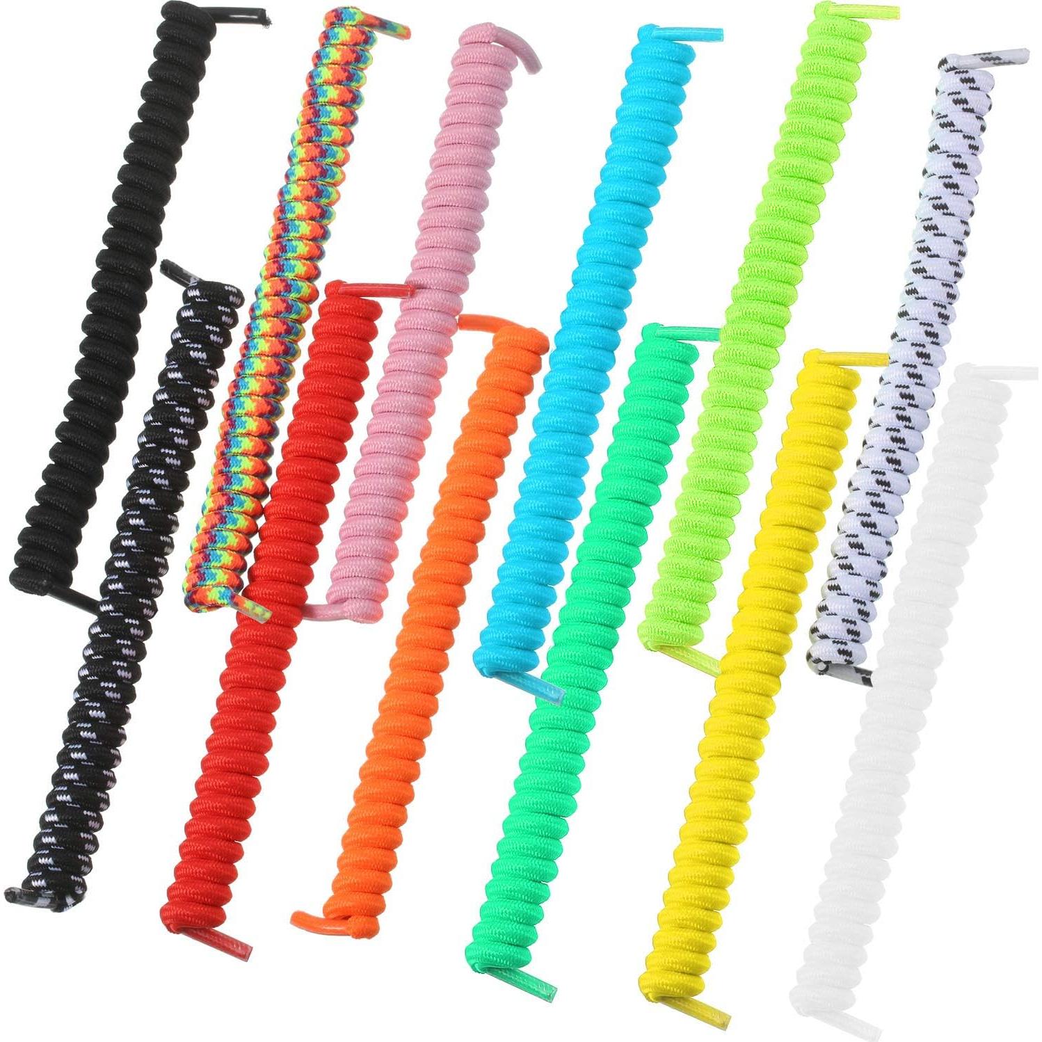 WILLBOND 12 Pares de Cordones Elásticos Rizados Multicolor 120 cm