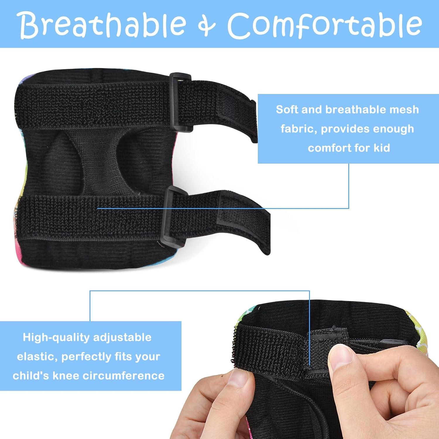 Conjunto de Protección Infantil PAMAID 7 en 1 - Rodilleras, Coderas y Muñequera Ajustables para Niños 3-8 Años