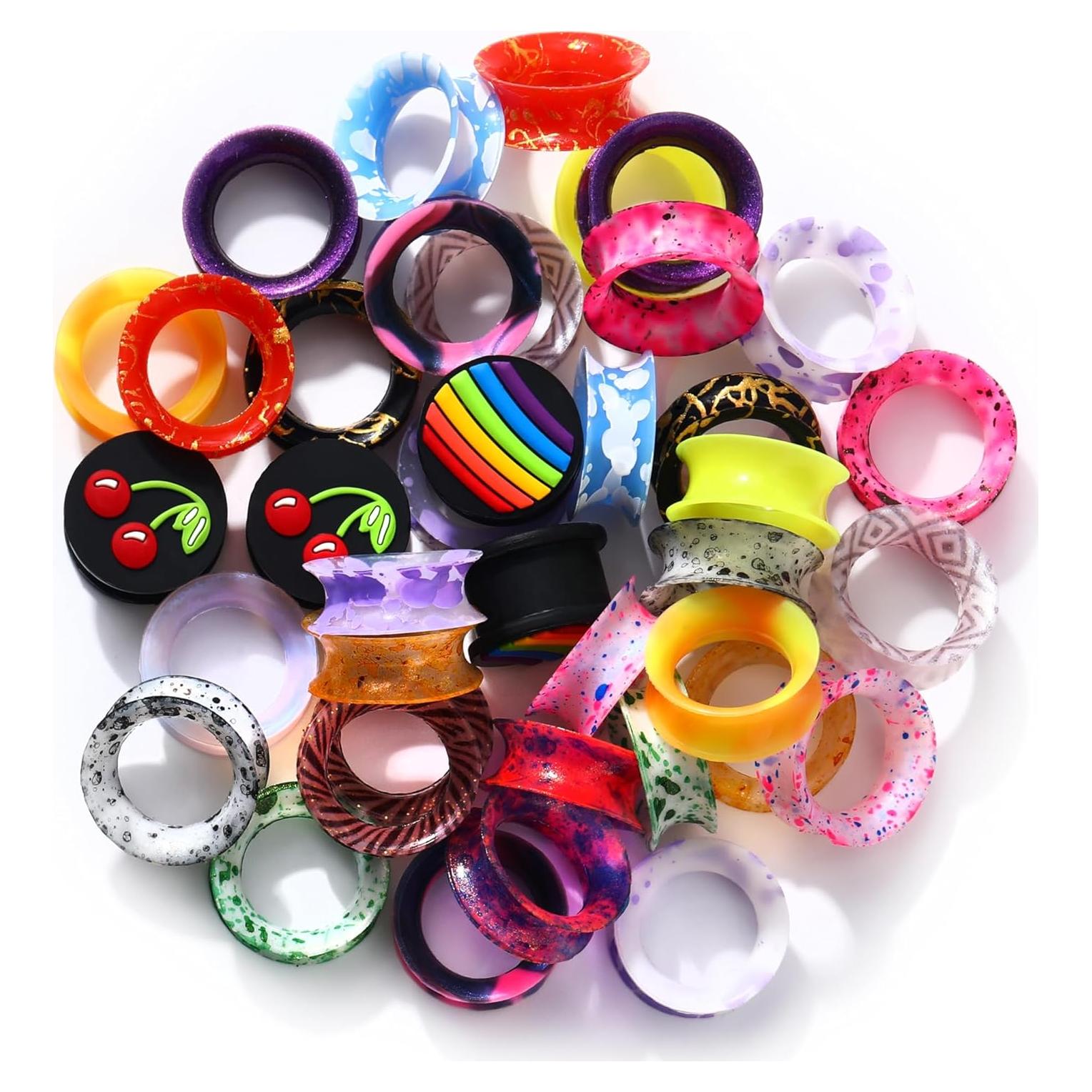 Túneles de Silicona Jewseen 10mm 20 Piezas Colores Aleatorios