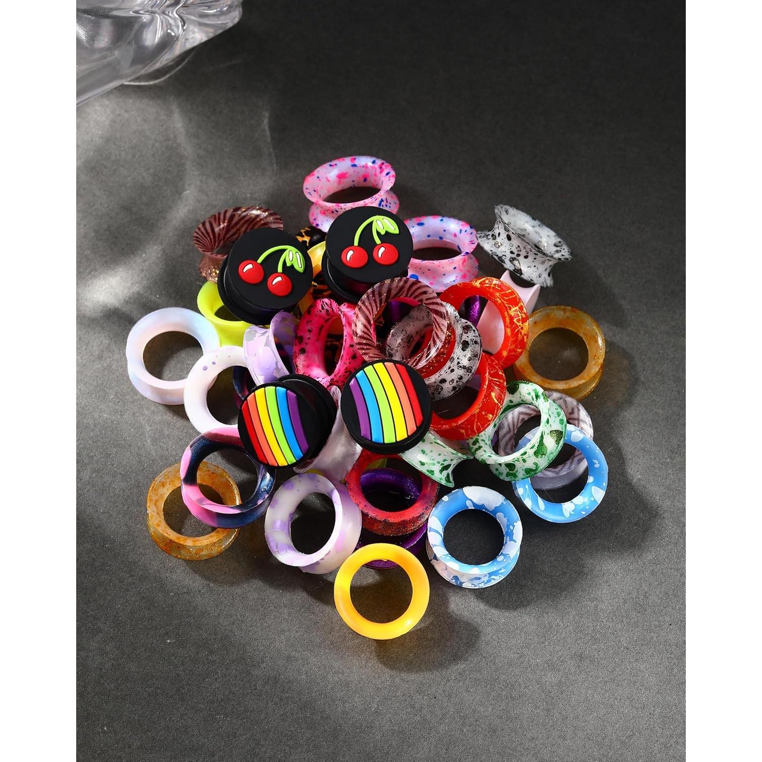 Túneles de Silicona Jewseen 10mm 20 Piezas Colores Aleatorios