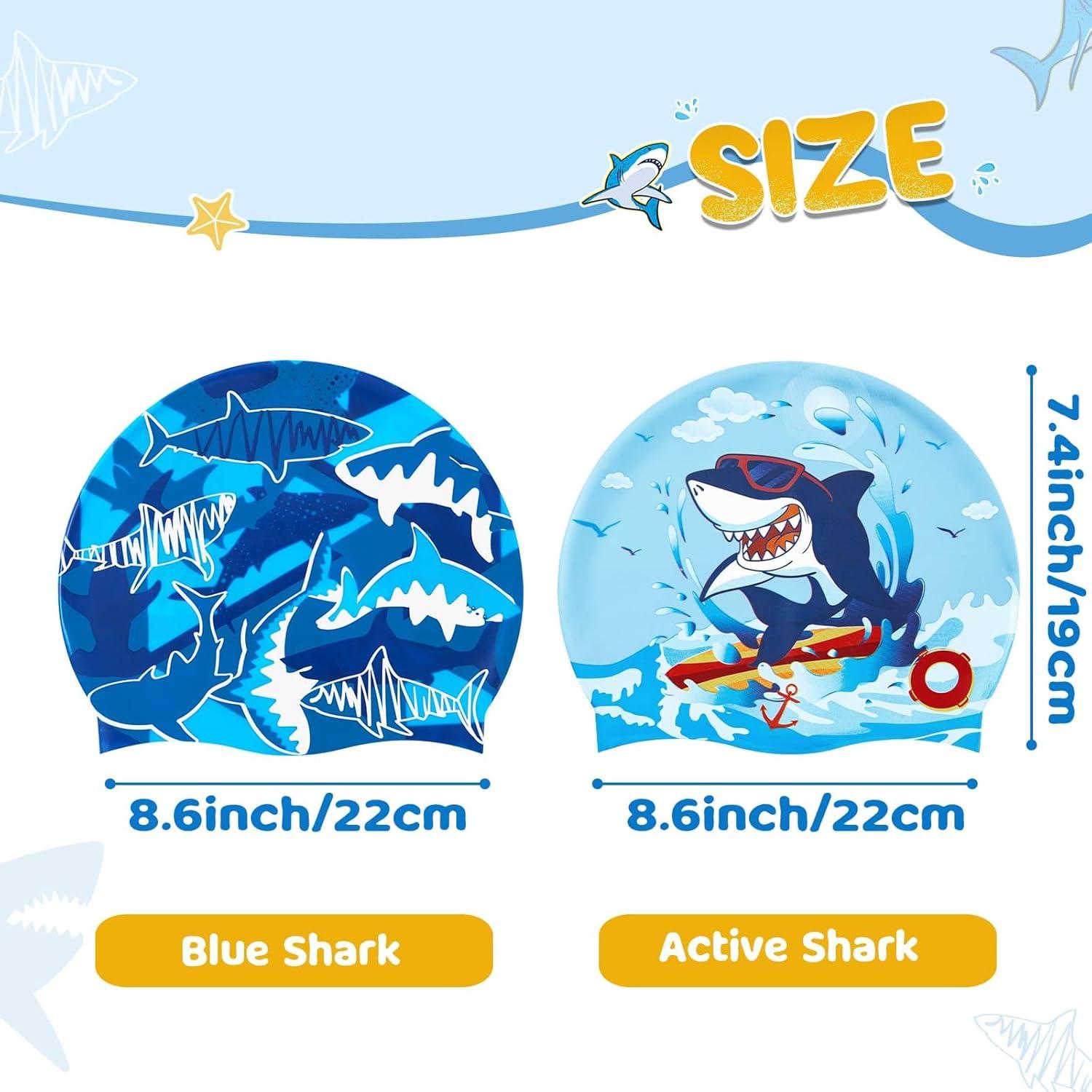 Paquete de 2 Gorras de Baño WAWSAM Silicona Impermeables Niños