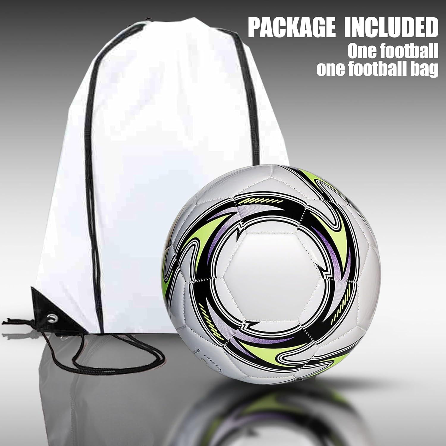 Balón de Fútbol Tamaño 5 LEKAYIHU PU Tornado Blanco con Bomba