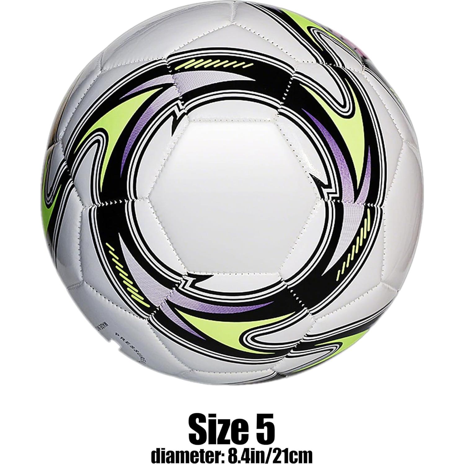 Balón de Fútbol Tamaño 5 LEKAYIHU PU Tornado Blanco con Bomba