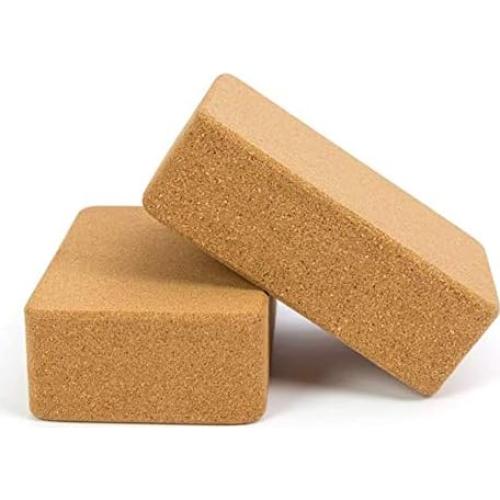 Bloques de Yoga de Corcho SVY - Paquete de 2 + Correa Negra