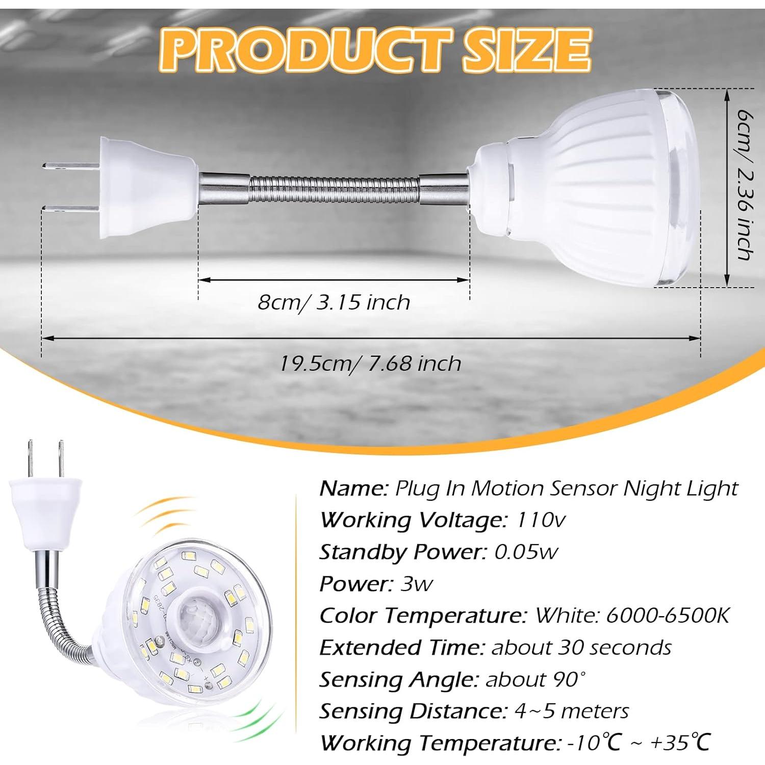 Yahenda 3 Pack Luz Nocturna LED Sensor Movimiento E27/B22
