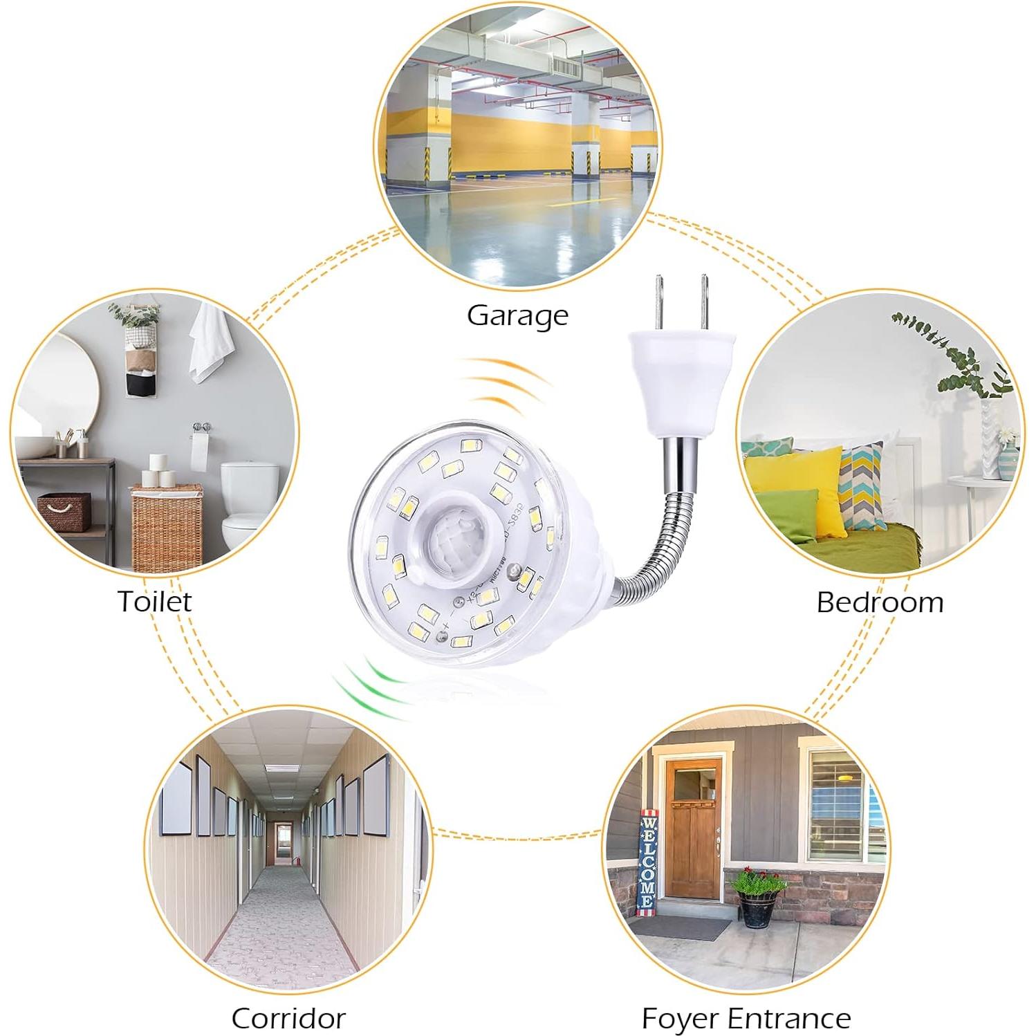 Yahenda 3 Pack Luz Nocturna LED Sensor Movimiento E27/B22