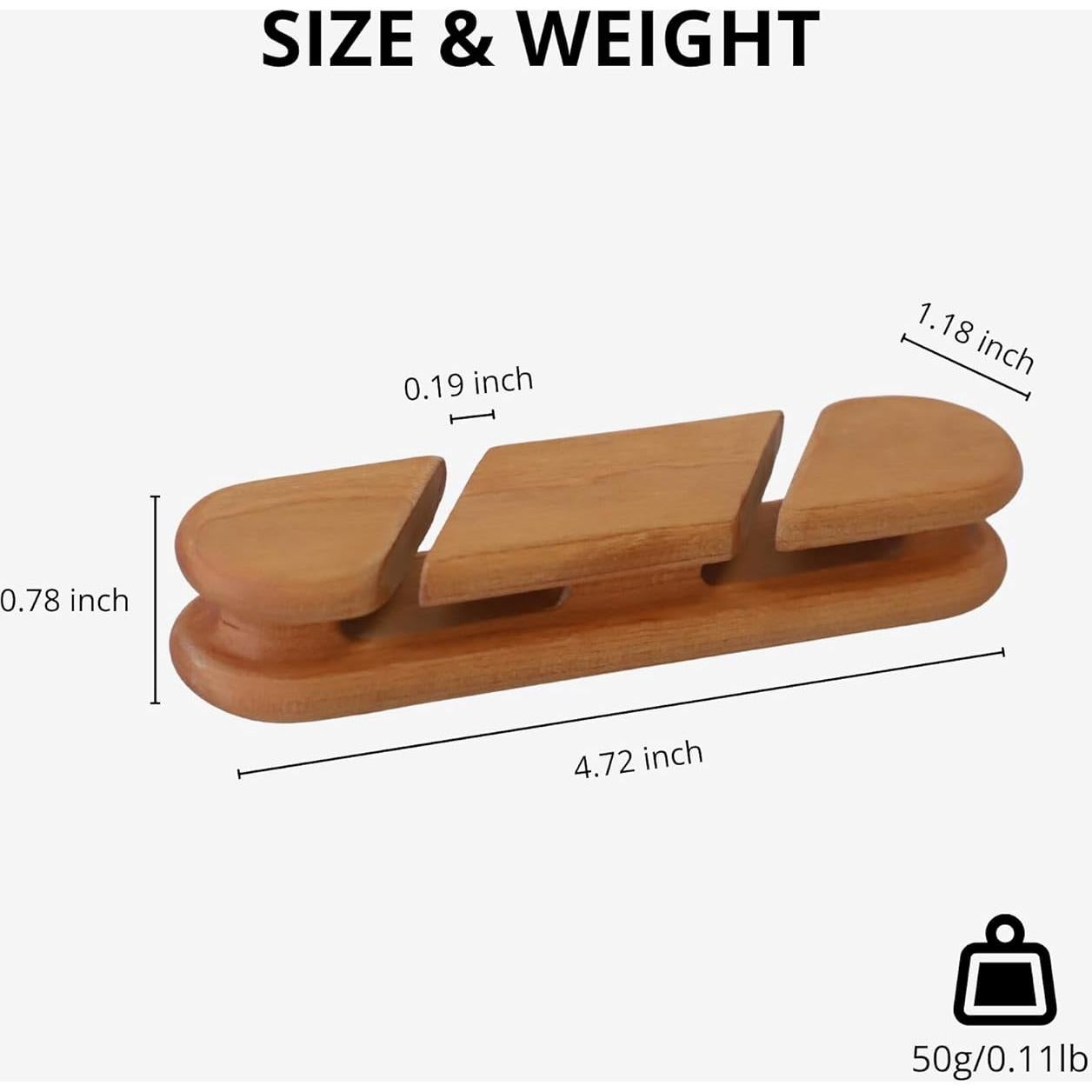 Clips de Cable Muso Wood Cereza - Organizador de Cables 3x2