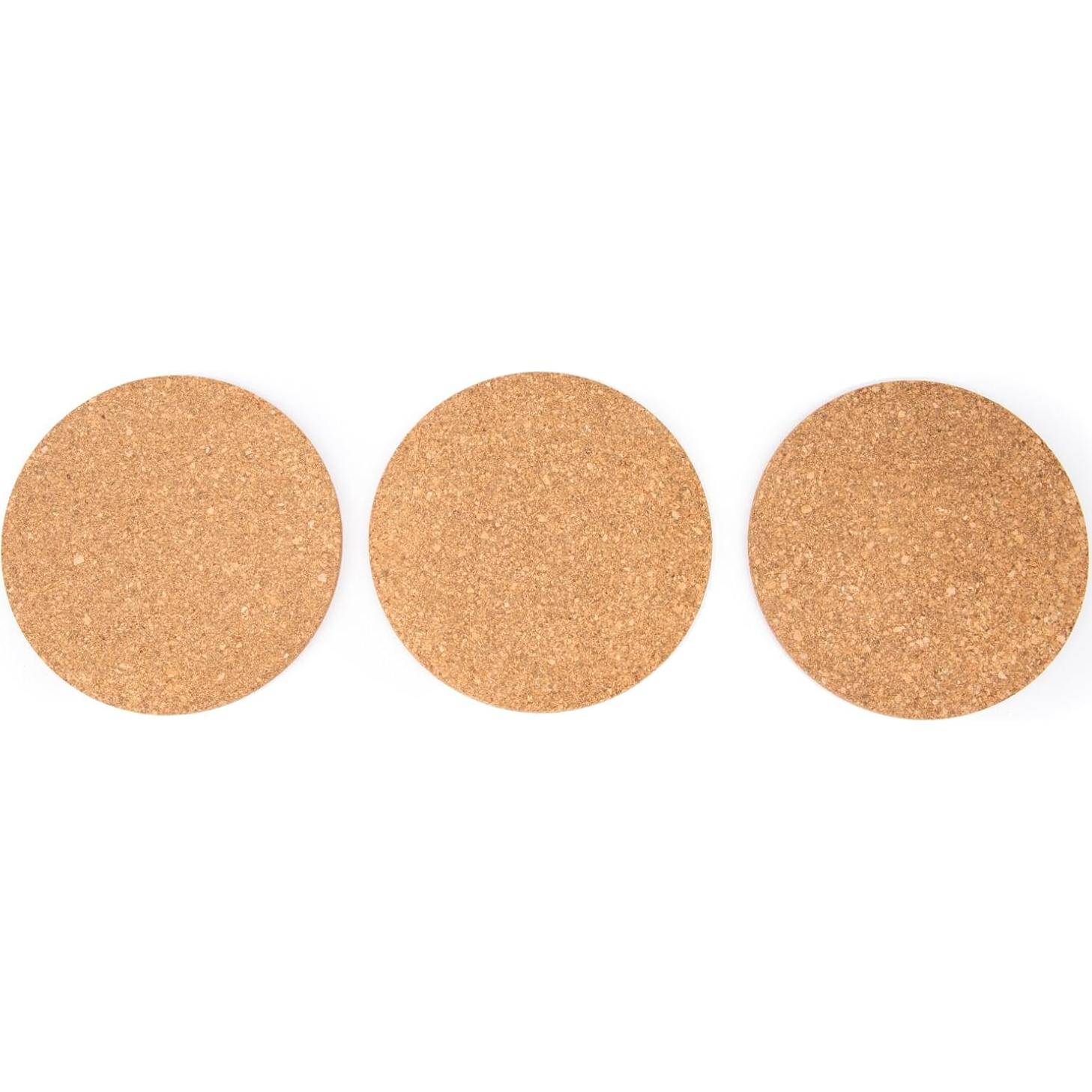 Set de 3 Trivetes Redondos de Corcho Fox Run 18 cm