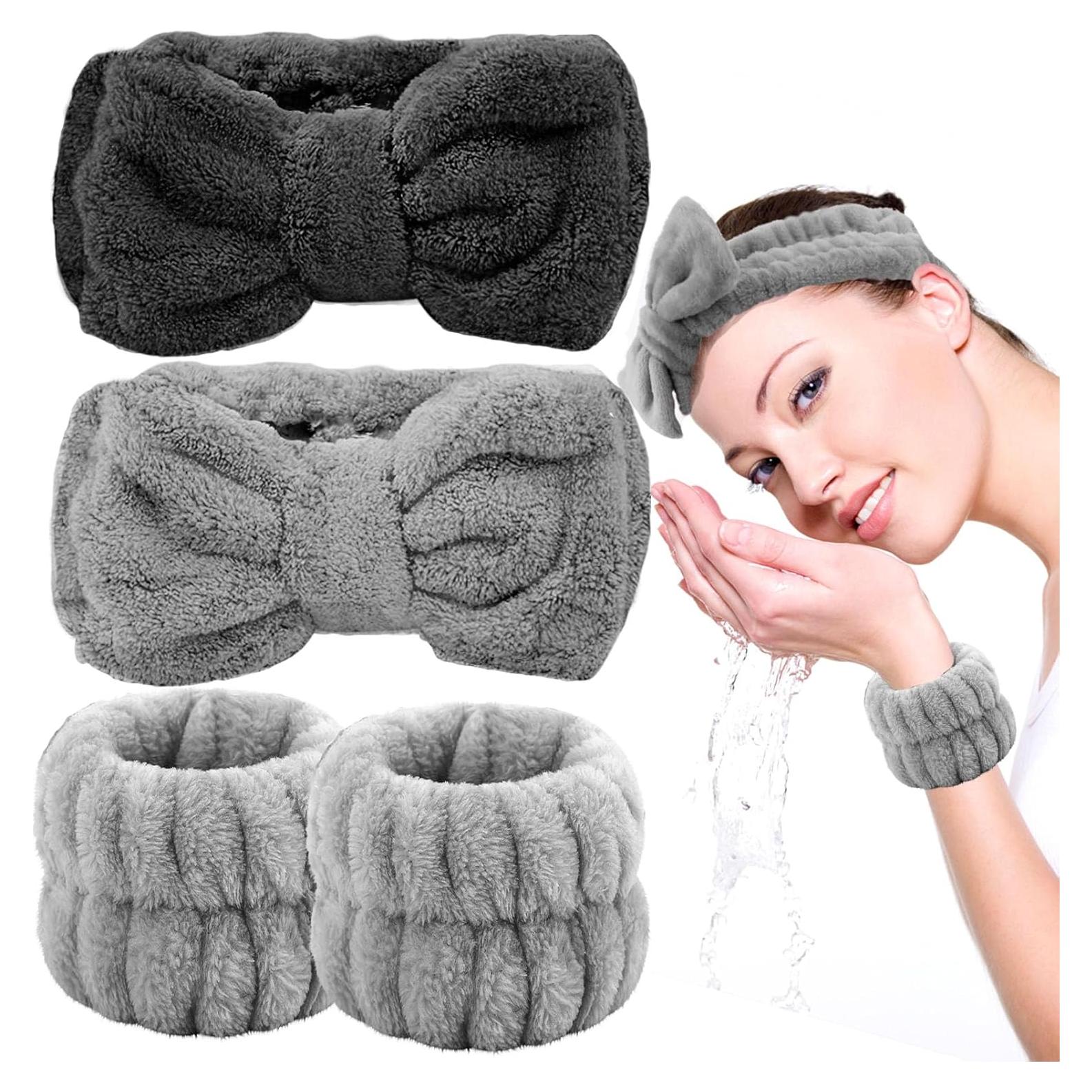 Set 4 Piezas Banda de Spa y Muñequera LAPOHI Microfibra