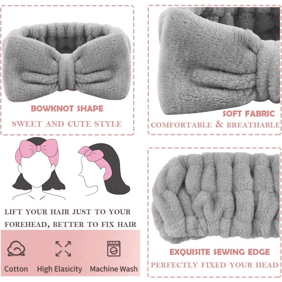 Set 4 Piezas Banda de Spa y Muñequera LAPOHI Microfibra