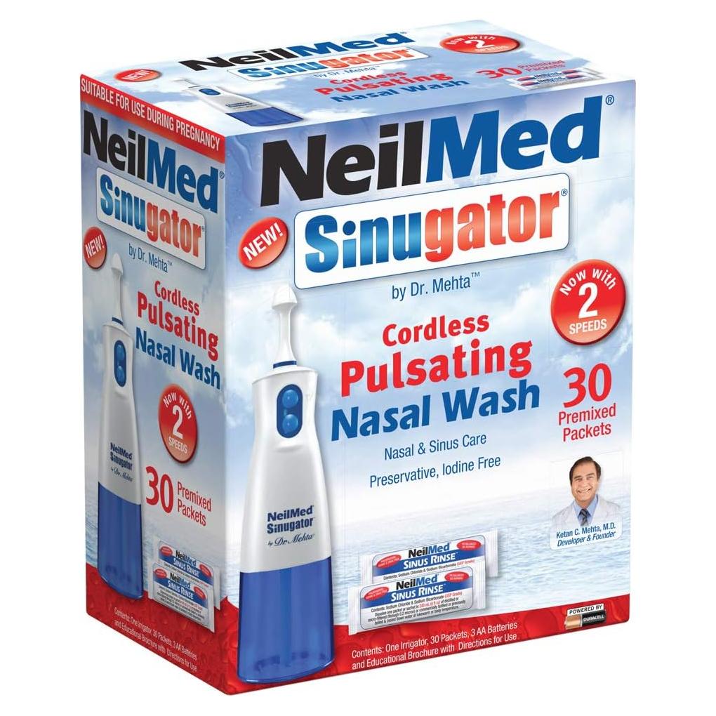 Kit de Lavado Nasal Sin Cable NeilMed Sinugator 30 Paquetes