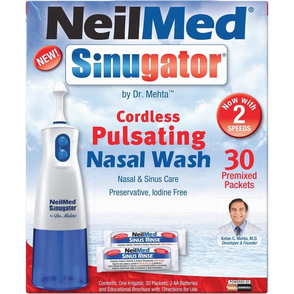 Kit de Lavado Nasal Sin Cable NeilMed Sinugator 30 Paquetes