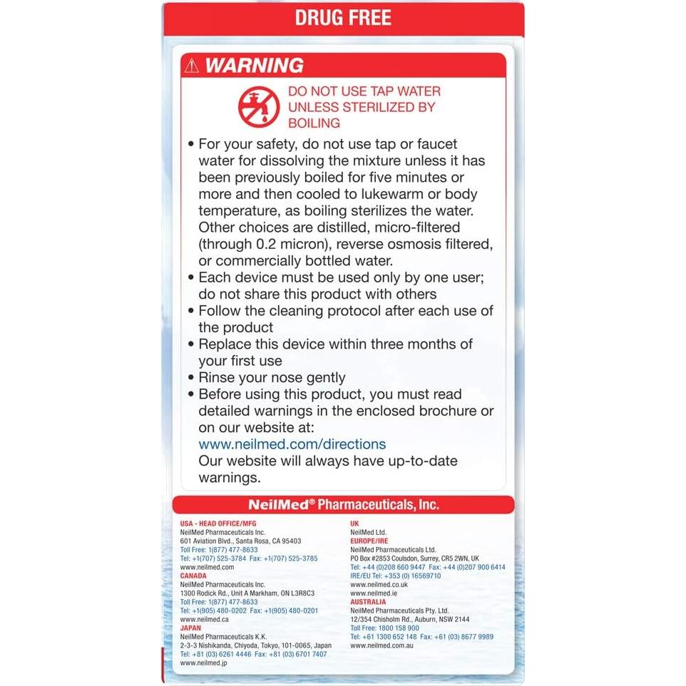 Kit de Lavado Nasal Sin Cable NeilMed Sinugator 30 Paquetes