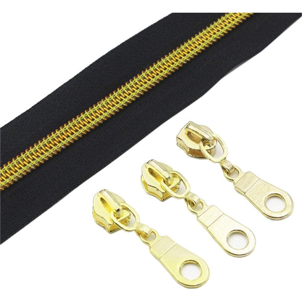 Tiradores Dorados YaHoGa 50PCS para Cremalleras Nylon #5