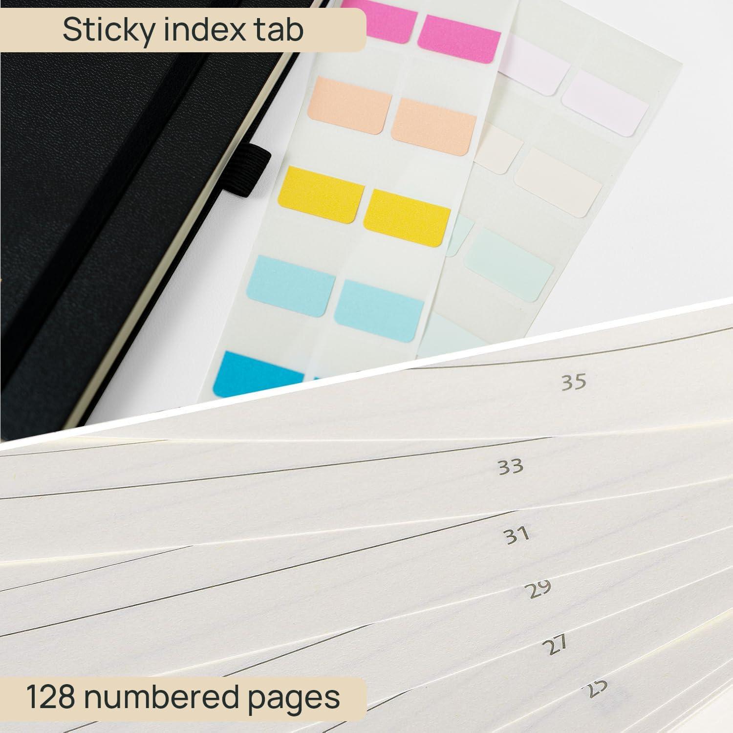 Cuaderno Enlazado POPRUN A5 Negro 128 Páginas 120GSM Tapa Dura