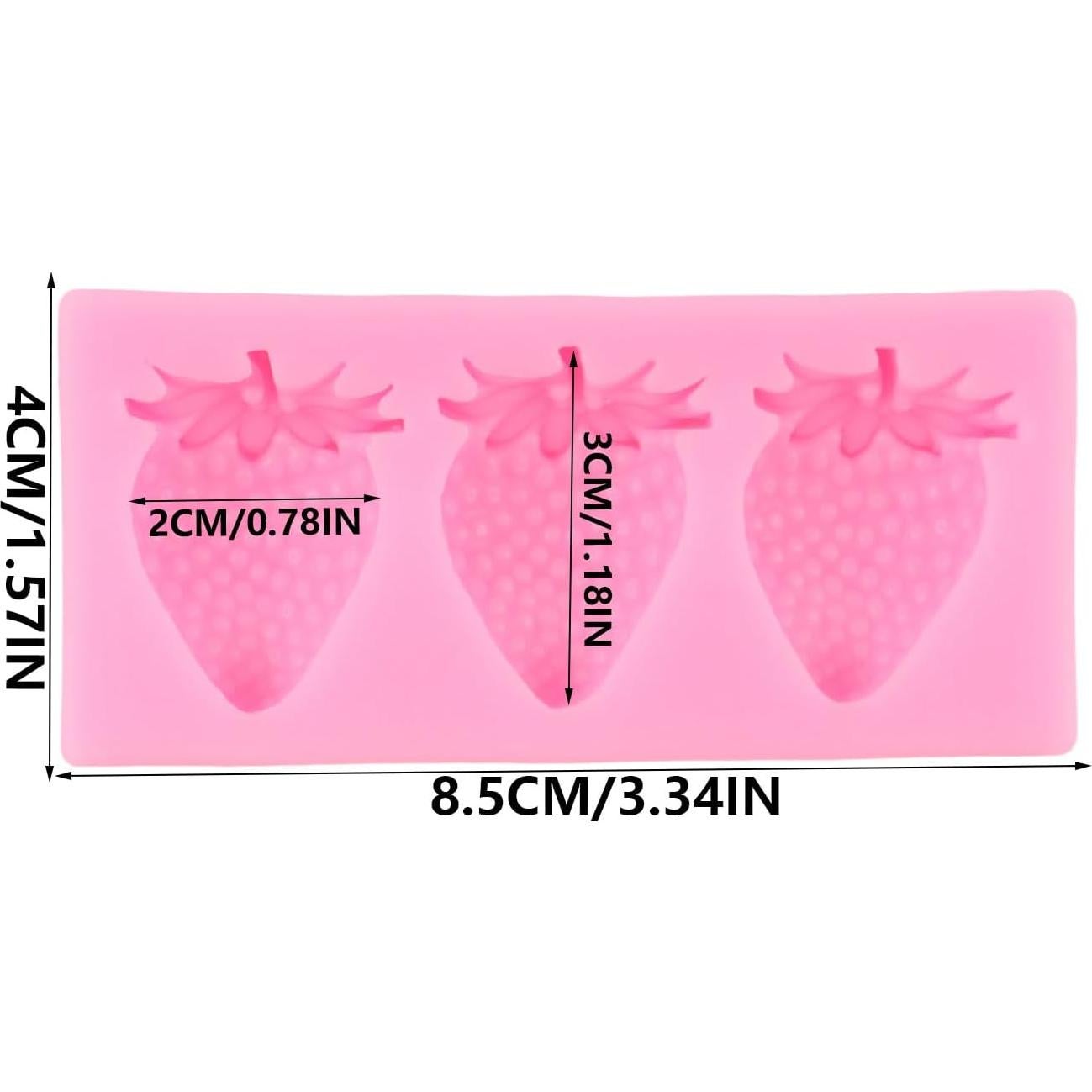 Molde de Fondant de Fresa QDMOLDS Silicona 8.49x3.99 cm