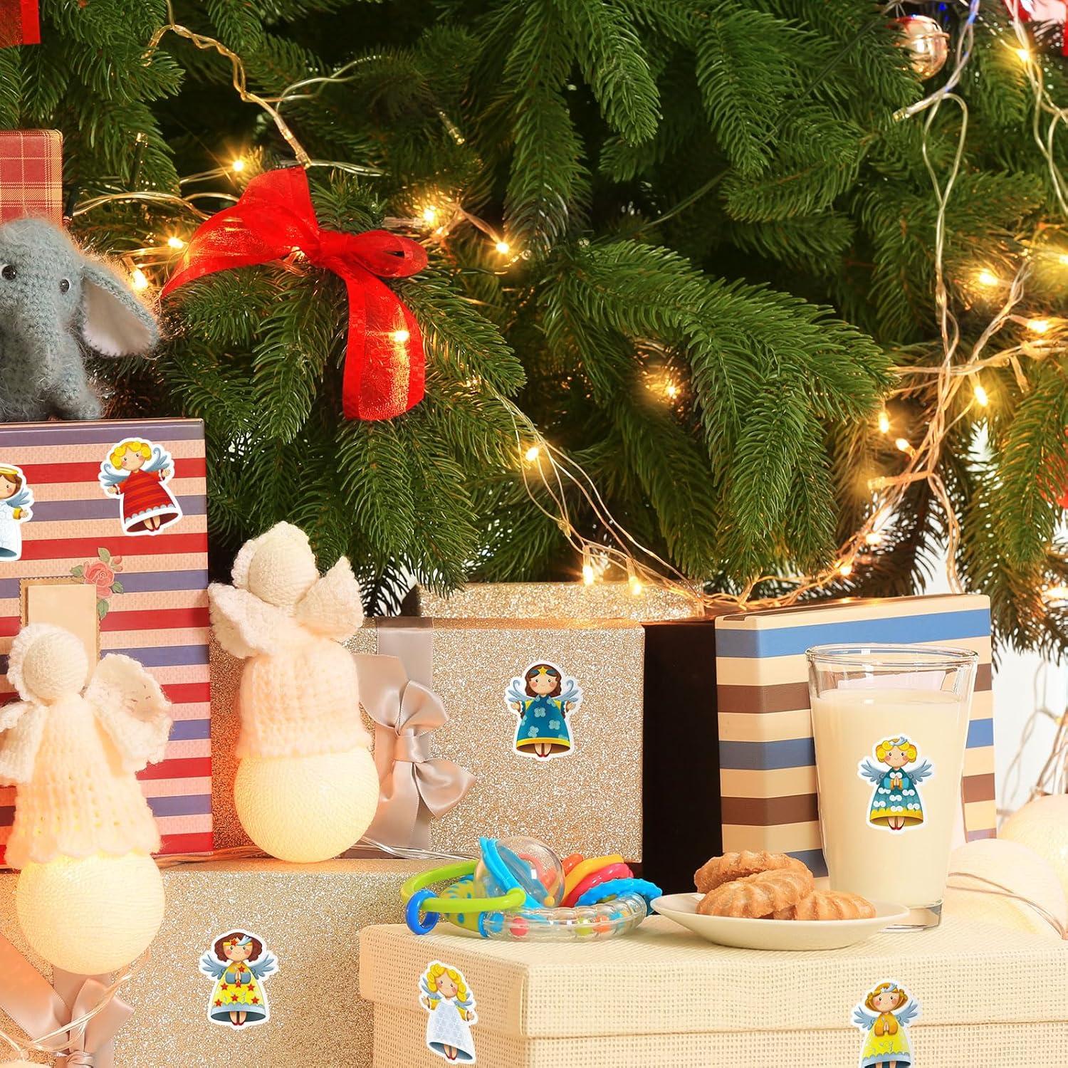 Rollo de 1000 Pegatinas de Ángel Navideñas Whaline 3.81 cm