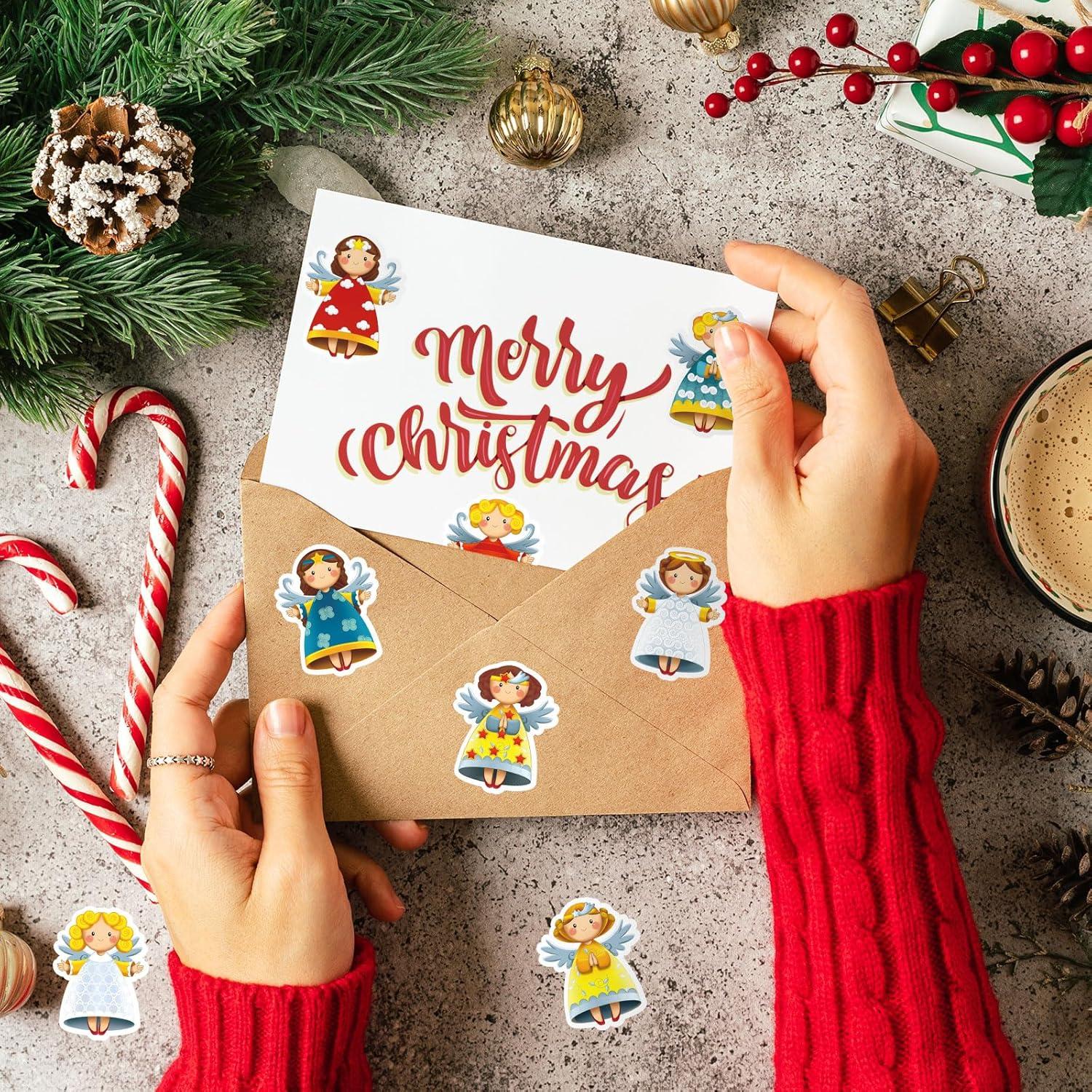 Rollo de 1000 Pegatinas de Ángel Navideñas Whaline 3.81 cm