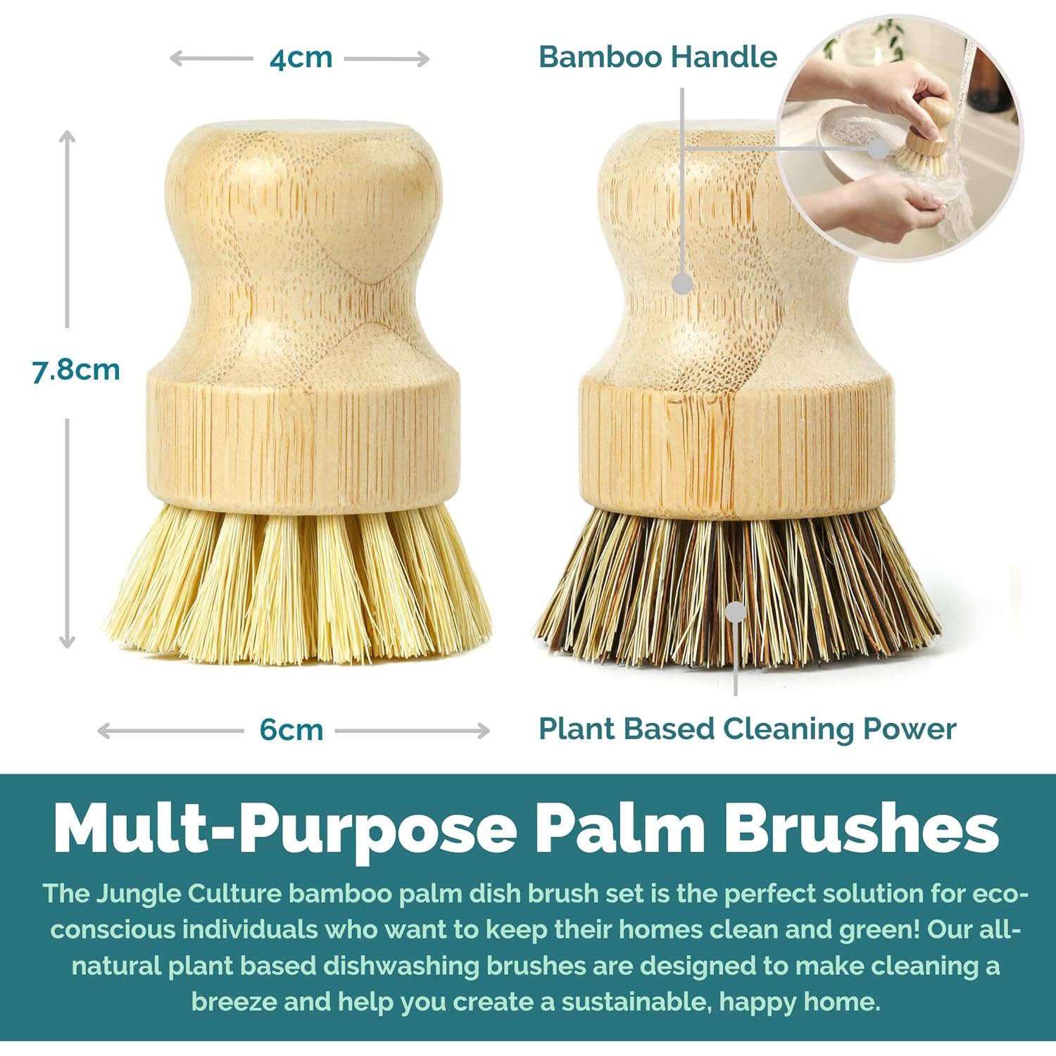 Juego de 2 Estropajos de Cocina Jungle Culture - Cepillos de Bambú Ecológicos