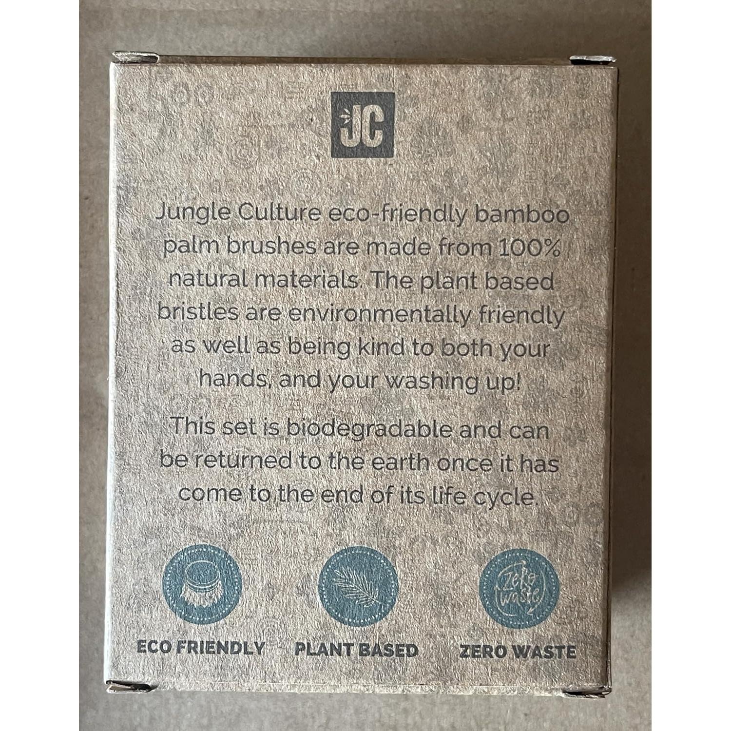 Juego de 2 Estropajos de Cocina Jungle Culture - Cepillos de Bambú Ecológicos