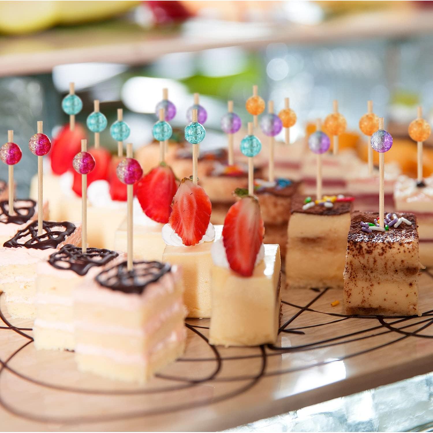 Palillos de Cóctel ALINK 100-Pack 12 cm Coloridos de Madera