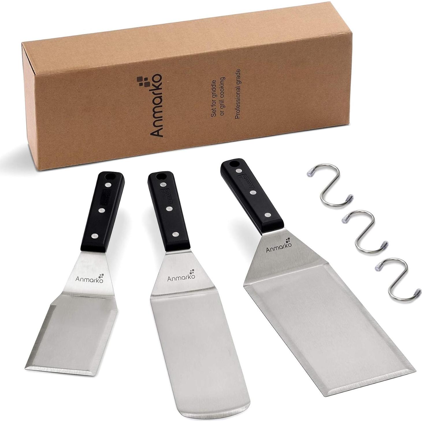 Juego de Espátulas de Acero Inoxidable Anmarko - 3 Piezas